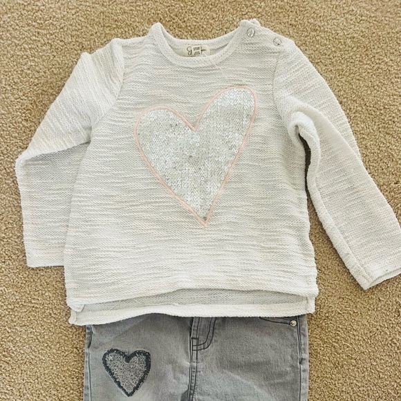 Adorable and great condition Jessica Simpson girl sweater and leggings sz5 set - Picture 2 of 7